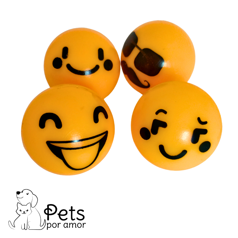 Bola de Borracha com Emoji - Pequena - Unidade
