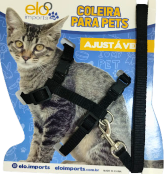 Peitoral para Gatos Ajustável com Guia